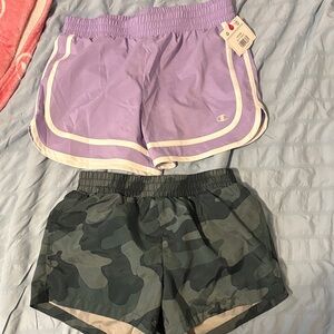 Champion (NWT) Lavender and Old Navy Camo Shorts (GUC) Duo